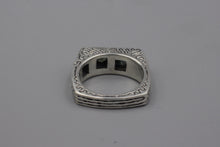 Load image into Gallery viewer, #1583, One Line Through Three Sapphires, Size 7 1/2
