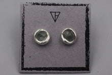 Load image into Gallery viewer, #1598, Wet Set Rough Sapphire Studs, large
