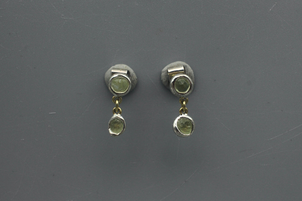 #1714, Wet Set Rough Sapphire Dangles