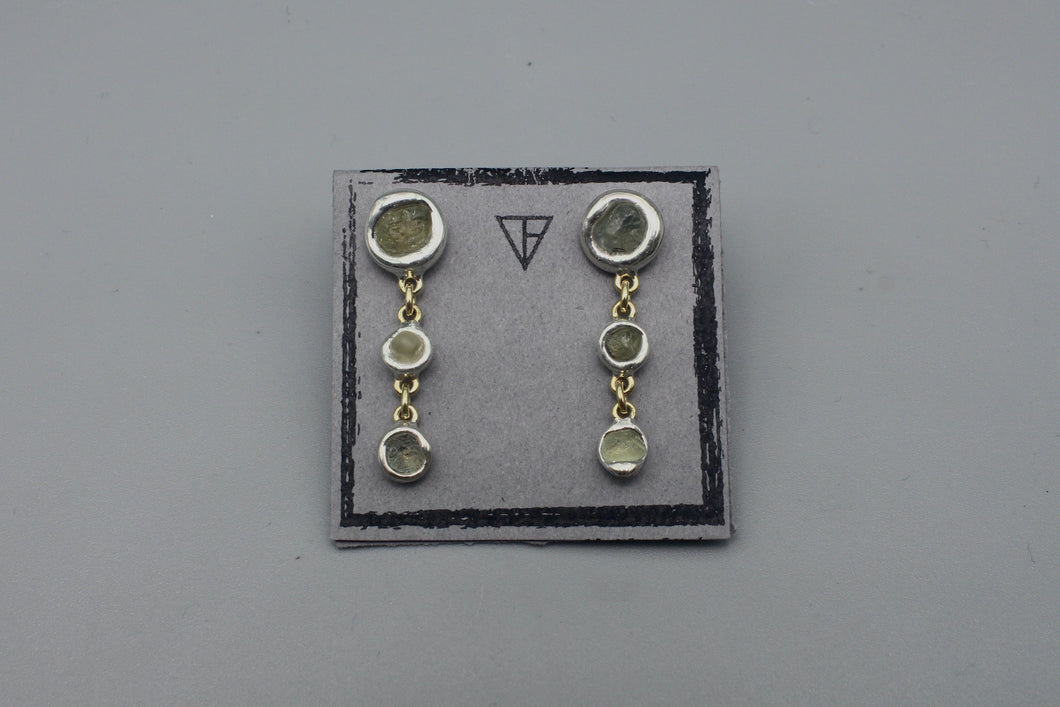 #1715, Wet Set Rough Sapphire Dangles